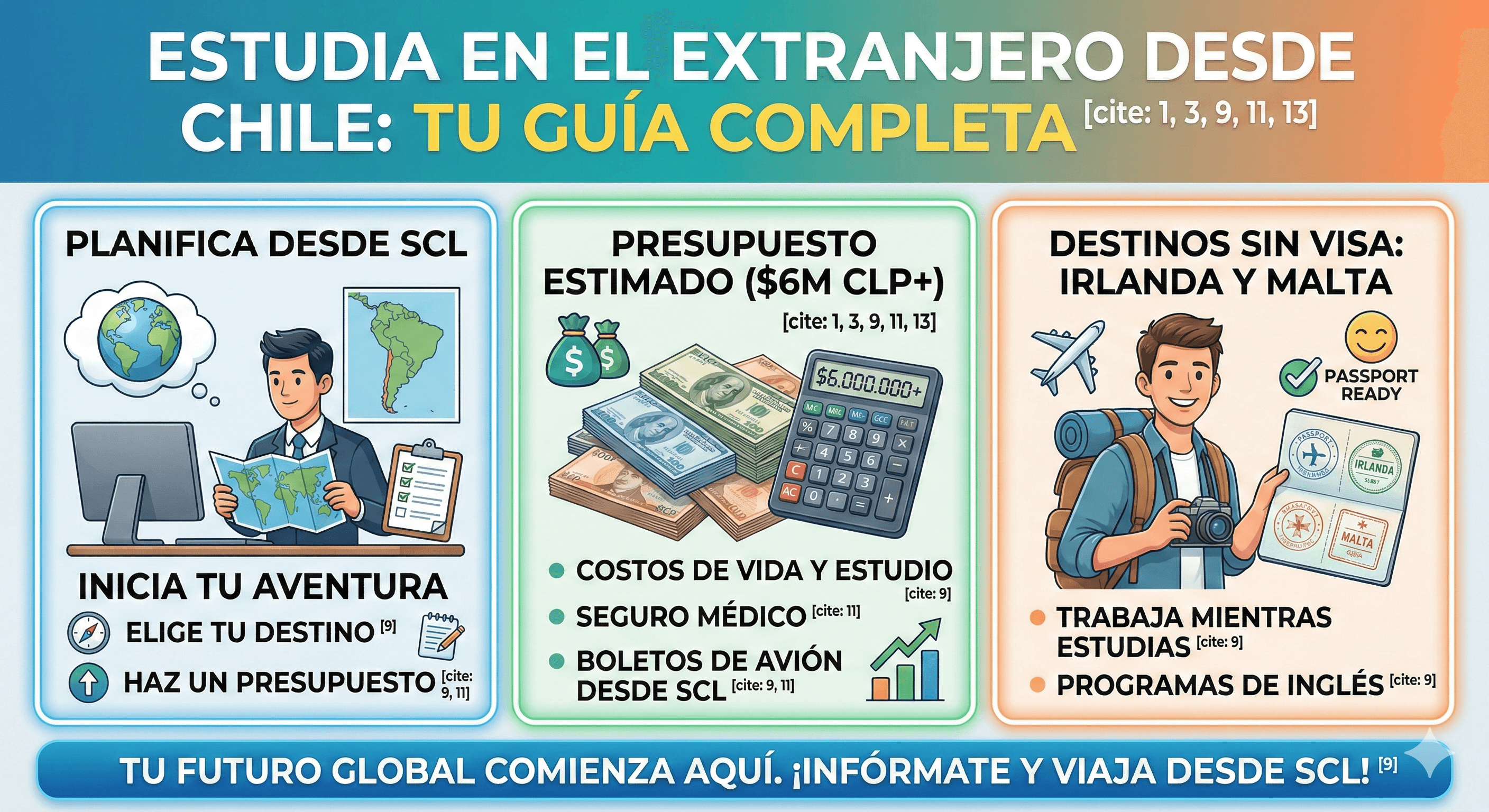 Guía: Estudiar en el Extranjero desde Chile - Destinos y