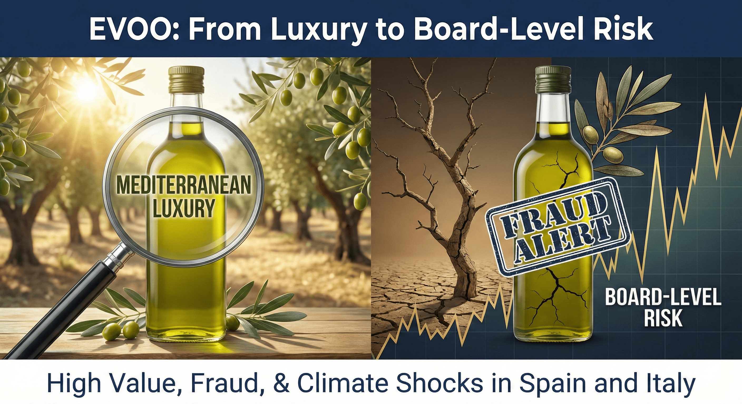 Olive oil is a P&L liability due to climate shocks & fraud in Spain/Italy. CFOs & procurement
