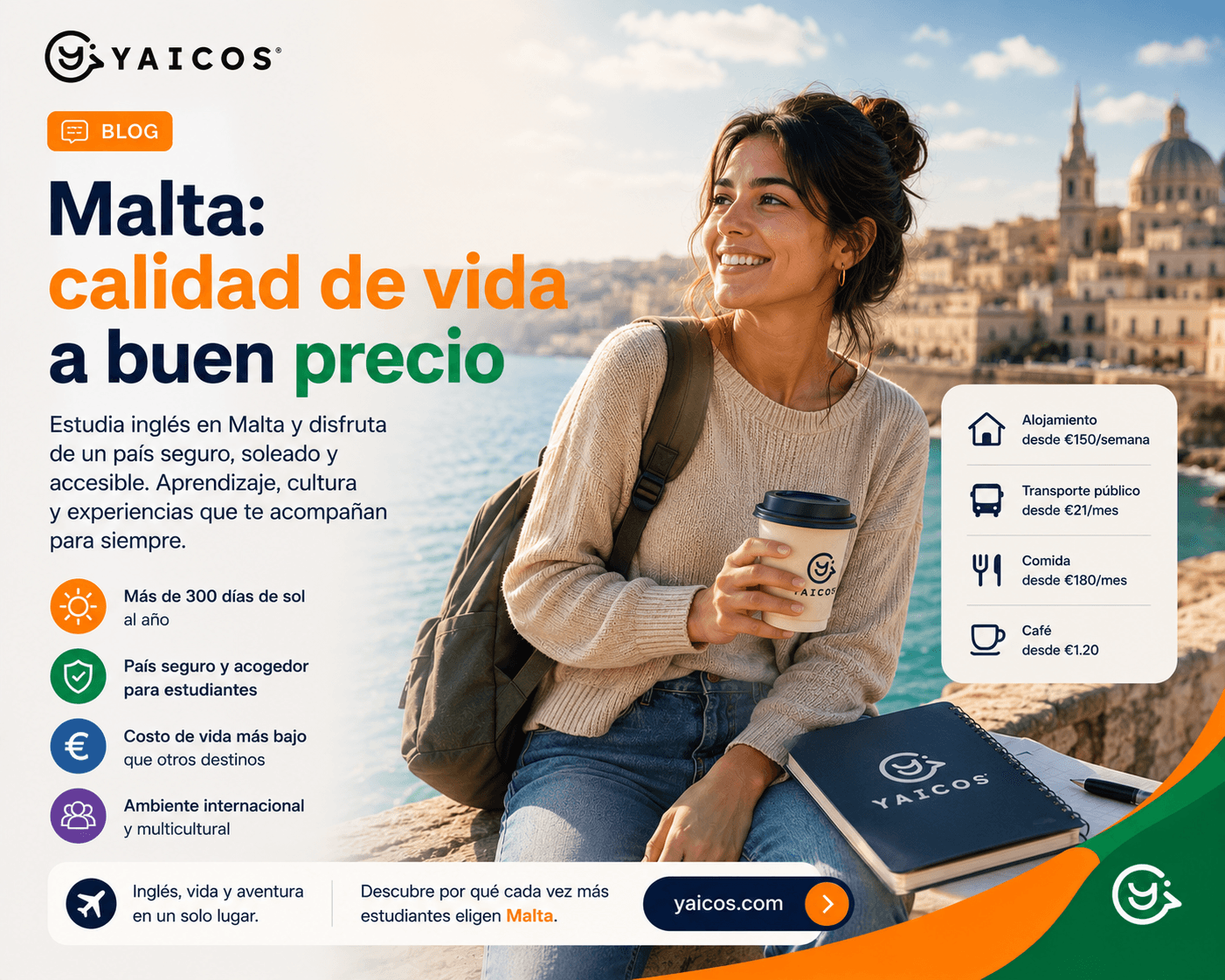 Paquetes de curso y alojamiento en Malta 2026: guía para comparar y ahorrar