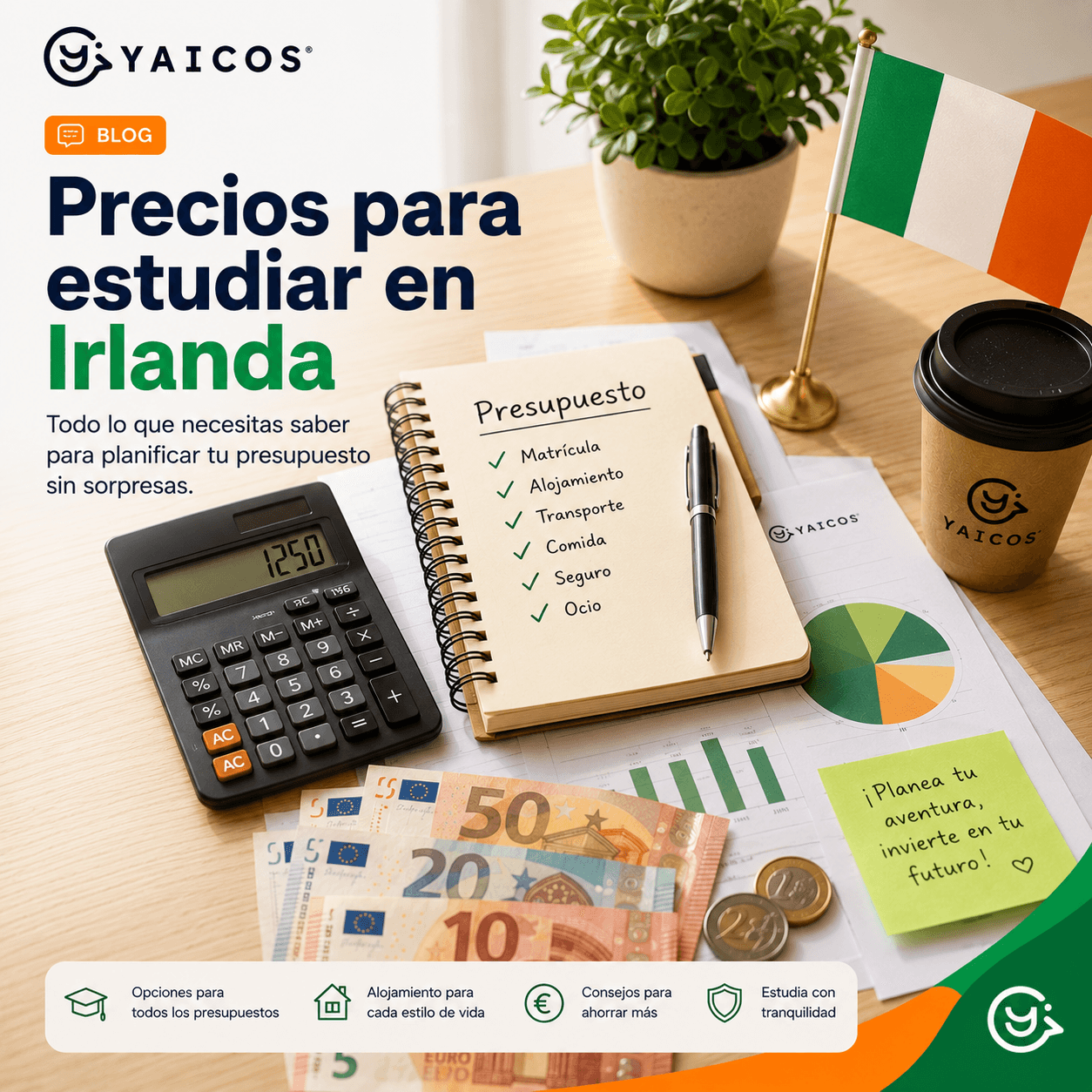 Presupuesto mensual real para vivir y estudiar en Irlanda 2026