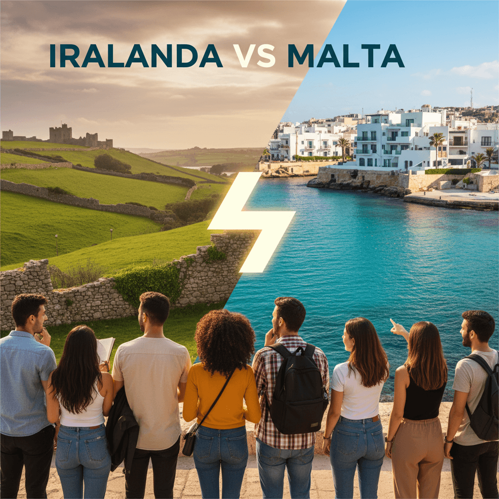 Irlanda vs Malta: El duelo para latinos que buscan estudiar y trabajar